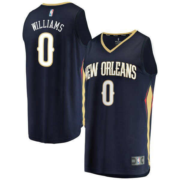 Maillot New Orleans Pelicans Homme Troy Williams 0 Icon Edition Bleu marin